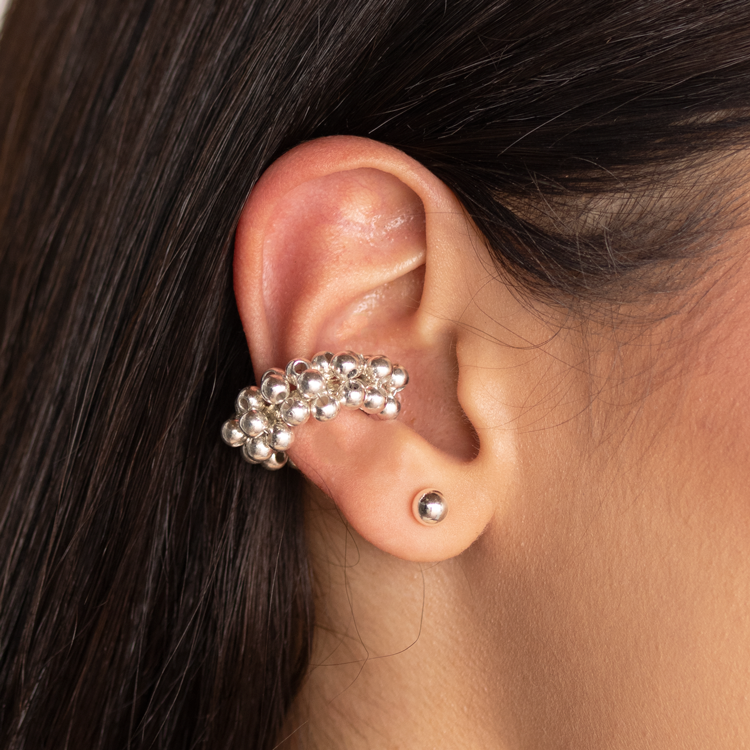 EARCUFF REPOLLO BAÑO DE PLATA