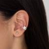 EARCUFF TALLADO EN V BAÑO DE PLATA