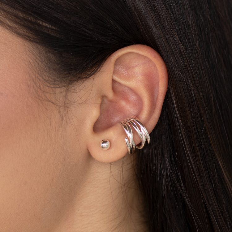 EARCUFF PÚAS BAÑO DE PLATA