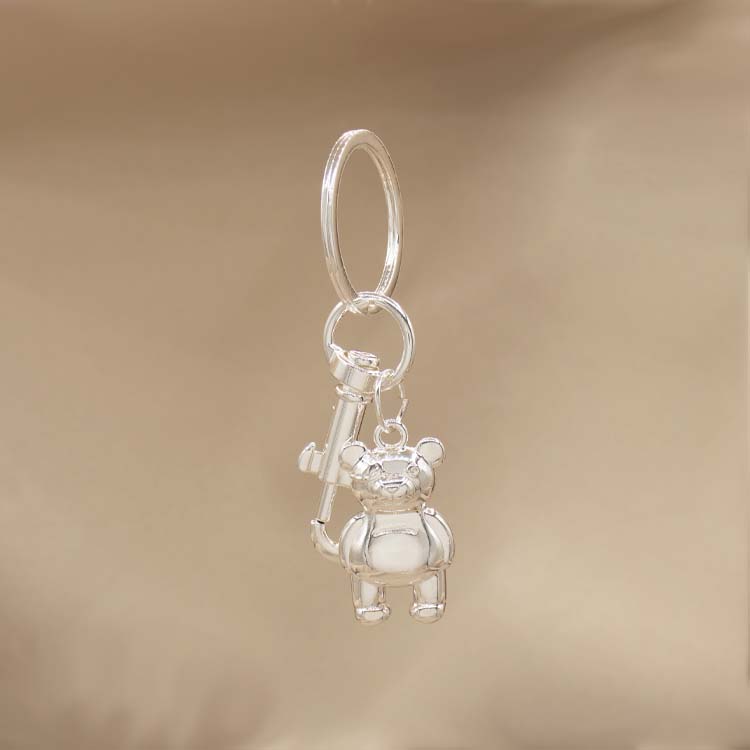 LLAVERO OSITO BAÑO DE PLATA