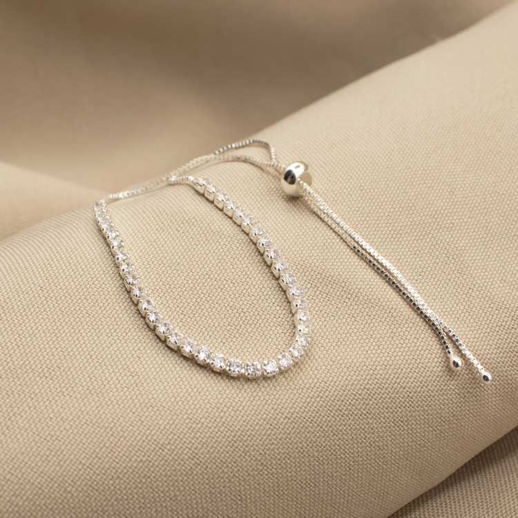 PULSERA CIRCONES EN BAÑO DE PLATA