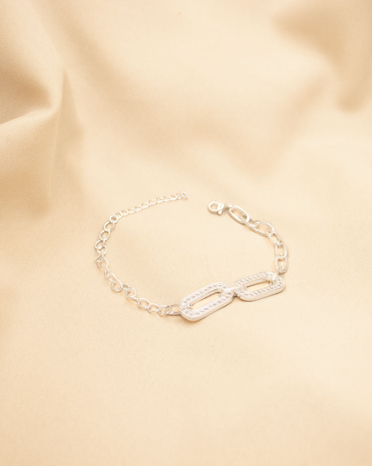 PULSERA CLICK ESLABÓN BAÑO DE PLATA