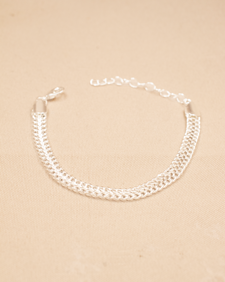 PULSERA DOBLE ENTRELAZADA BAÑO DE PLATA