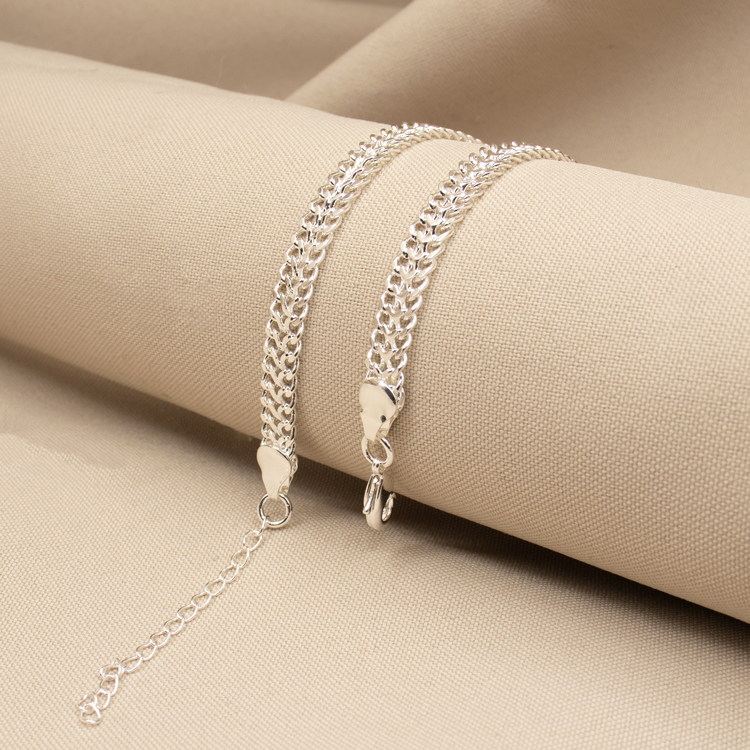 PULSERA DOBLE ENTRELAZADA BAÑO DE PLATA