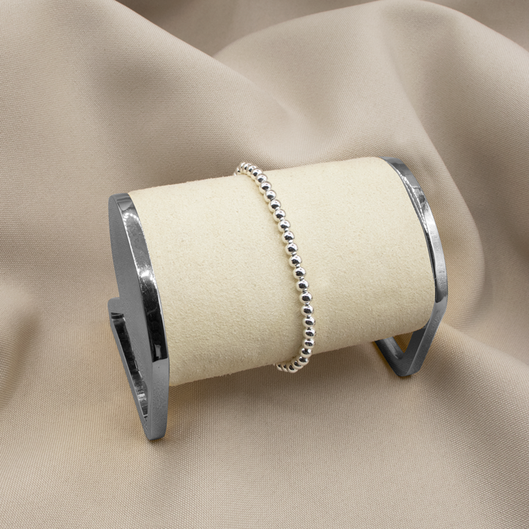 PULSERA BOLITAS 4MM BAÑO DE PLATA