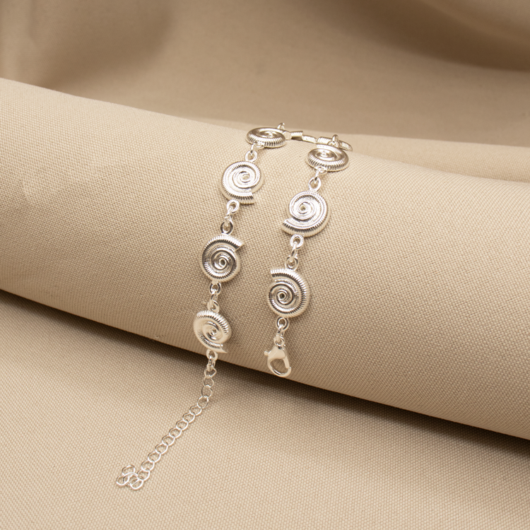 PULSERA CARACOL BAÑO DE PLATA