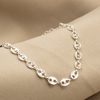 PULSERA DELGADA TEJIDO GUCCI BAÑO DE PLATA