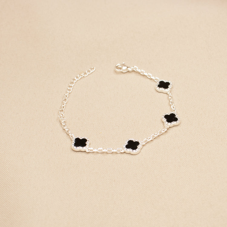 PULSERA MINI TRÉBOL SHINE BAÑO DE PLATA