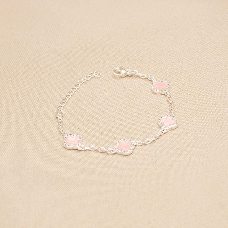 PULSERA MINI TRÉBOL SHINE BAÑO DE PLATA