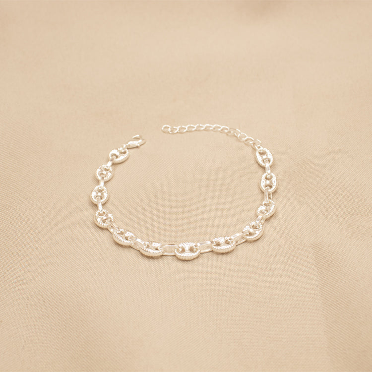 PULSERA TEJIDO GUCCI STRIAE BAÑO DE PLATA