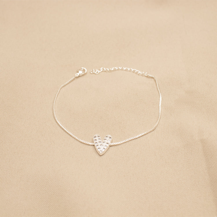 PULSERA HEART BEAN BAÑO DE PLATA
