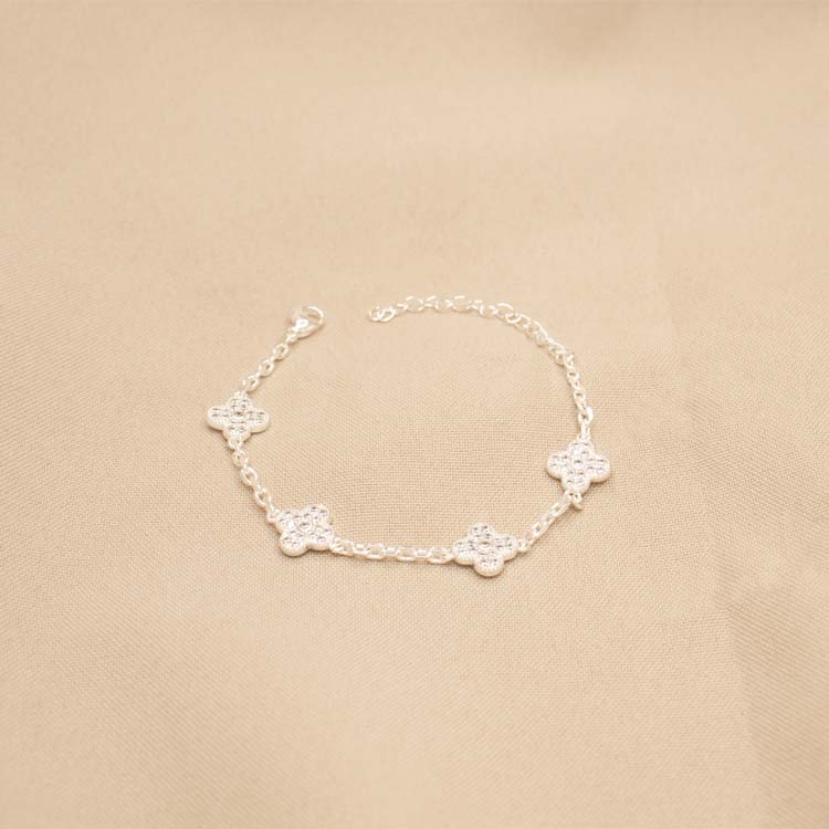 PULSERA SWEET TRÉBOL BAÑO DE PLATA
