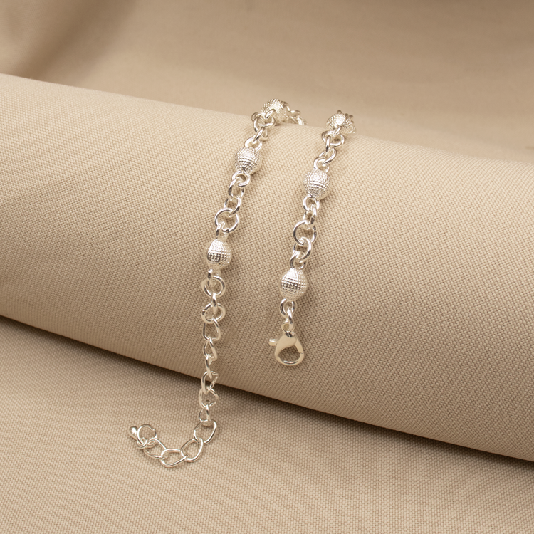 PULSERA BOLITAS BAÑO DE PLATA