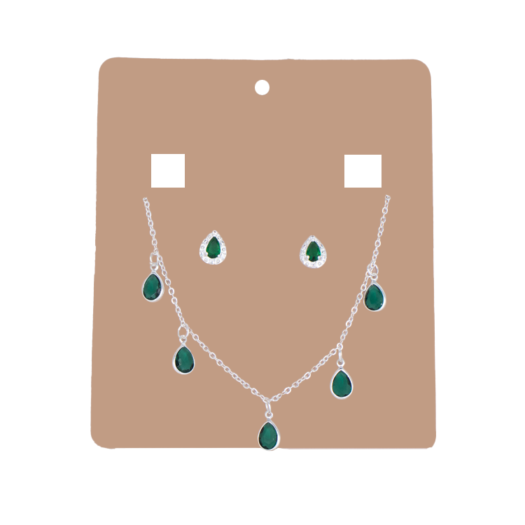 SET ENCANTO ESMERALDA EN BAÑO PLATA