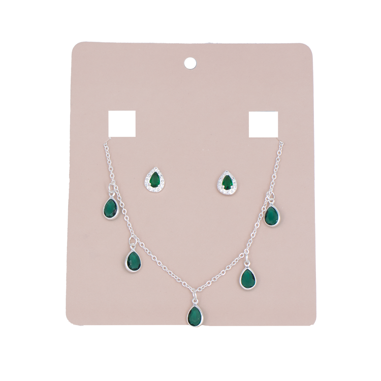 SET ENCANTO ESMERALDA EN BAÑO PLATA