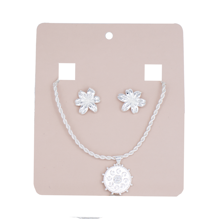 SET FLOR DEL LAZO EN BAÑO PLATA
