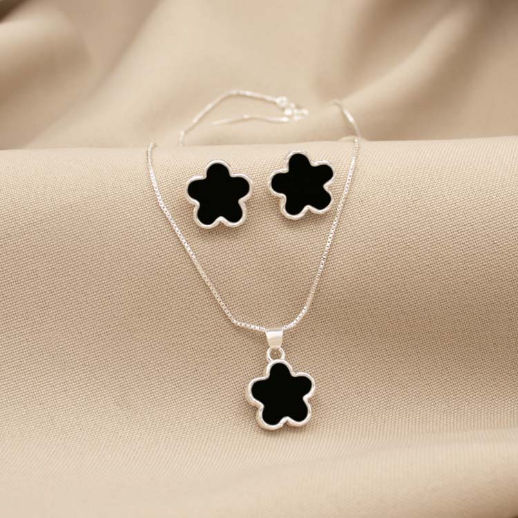 SET FLOR OPALO BAÑO DE PLATA