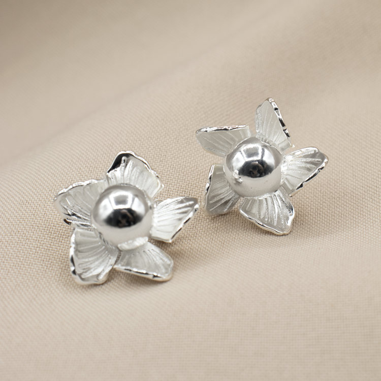 TOPO FLOR BALIN GRANDE EN PLATA