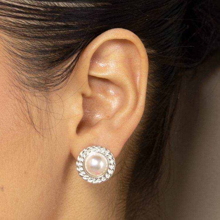 TOPO CIRCULO PERLA BAÑO DE PLATA