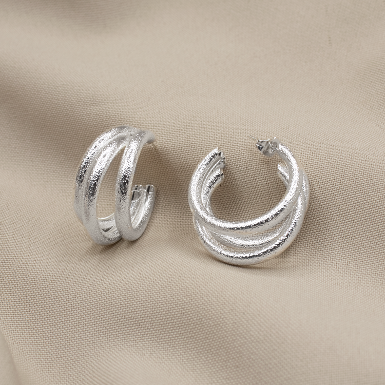 TOPO TRIPLE ARO DIAMANTADO BAÑO DE PLATA