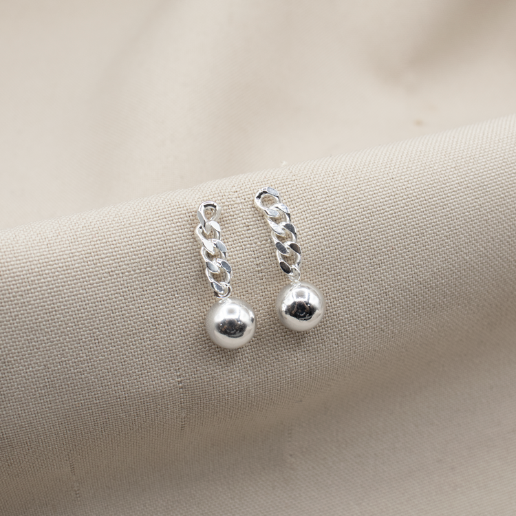 TOPO CADENA + BALIN EN BAÑO DE PLATA