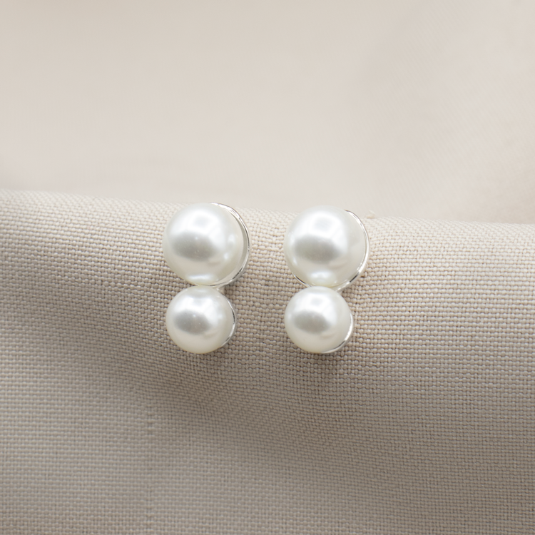 TOPO DOBLE PERLA BAÑO DE PLATA