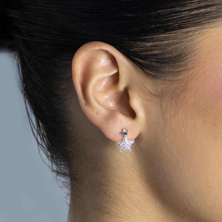 TOPO DOBLE ESTRELLA BAÑO DE PLATA