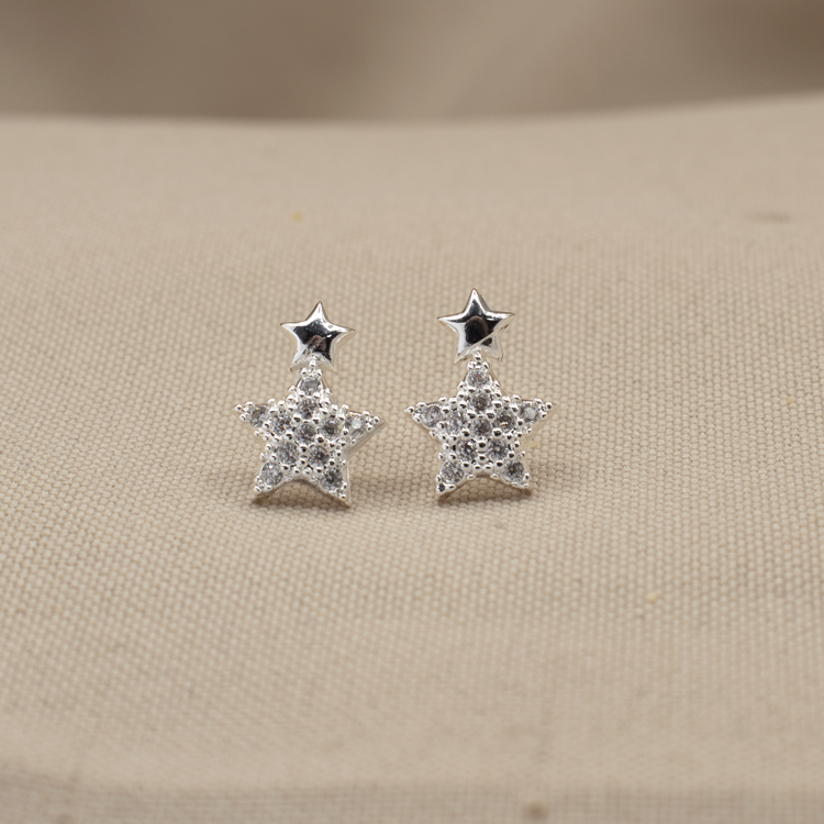 TOPO DOBLE ESTRELLA BAÑO DE PLATA