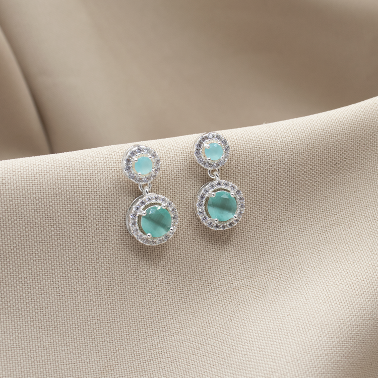 TOPO CENICIENTA AGUAMARINA BAÑO DE PLATA