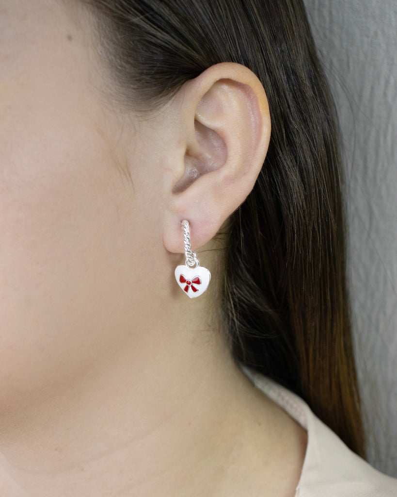 TOPO CORAZON CON MOÑO NAVIDAD BAÑO PLATA