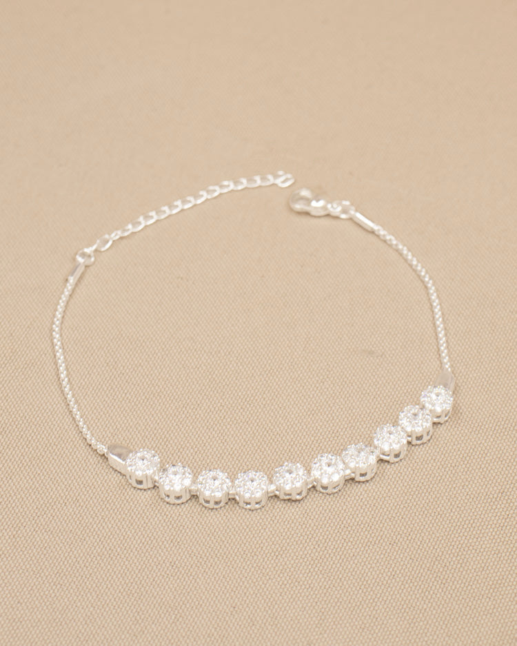 PULSERA DIAMANTADA BAÑO DE PLATA