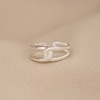 ANILLO NUDO DOBLE CON LAZO BAÑO EN PLATA