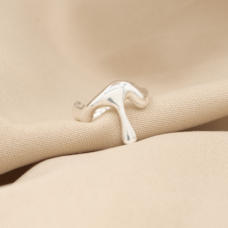 ANILLO MELTED BAÑO DE PLATA