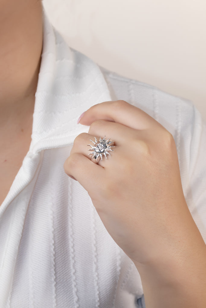 ANILLO SUN FUNNY BAÑO DE PLATA