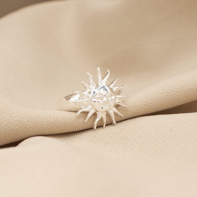 ANILLO SUN FUNNY BAÑO DE PLATA