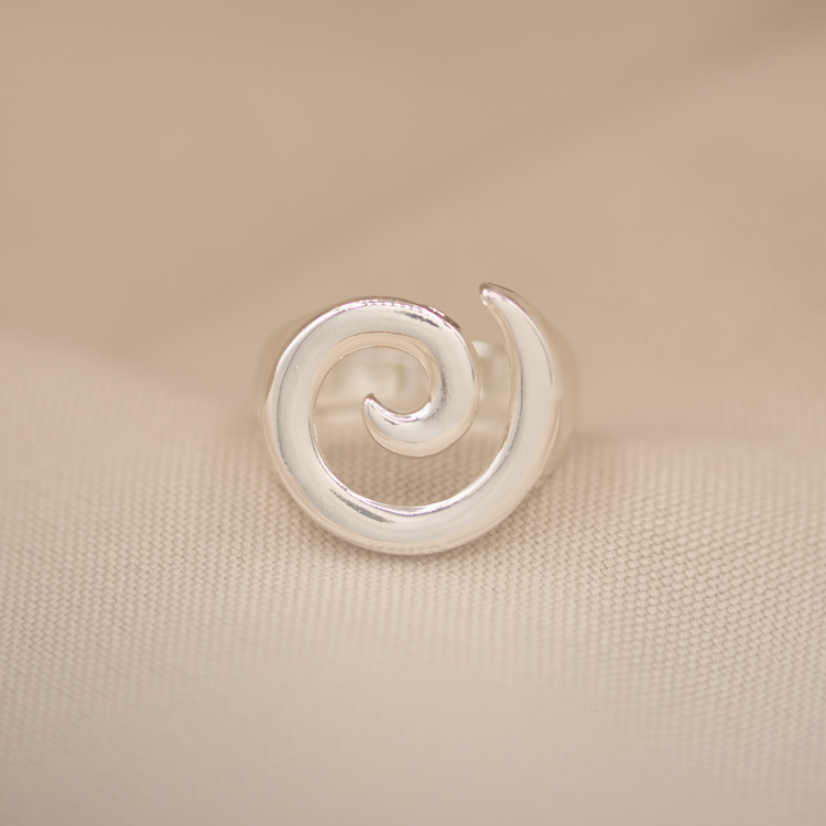 ANILLO ESPIRAL LISO BAÑO DE PLATA