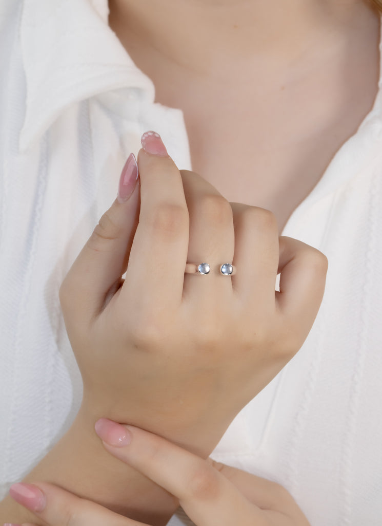 ANILLO DOBLE CILINDRO BAÑO DE PLATA