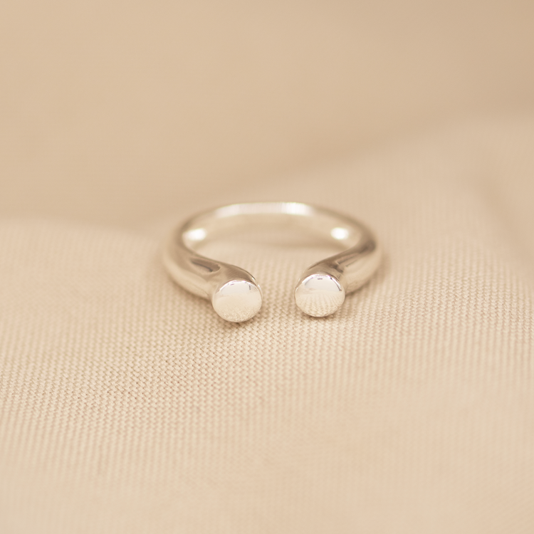 ANILLO DOBLE CILINDRO BAÑO DE PLATA