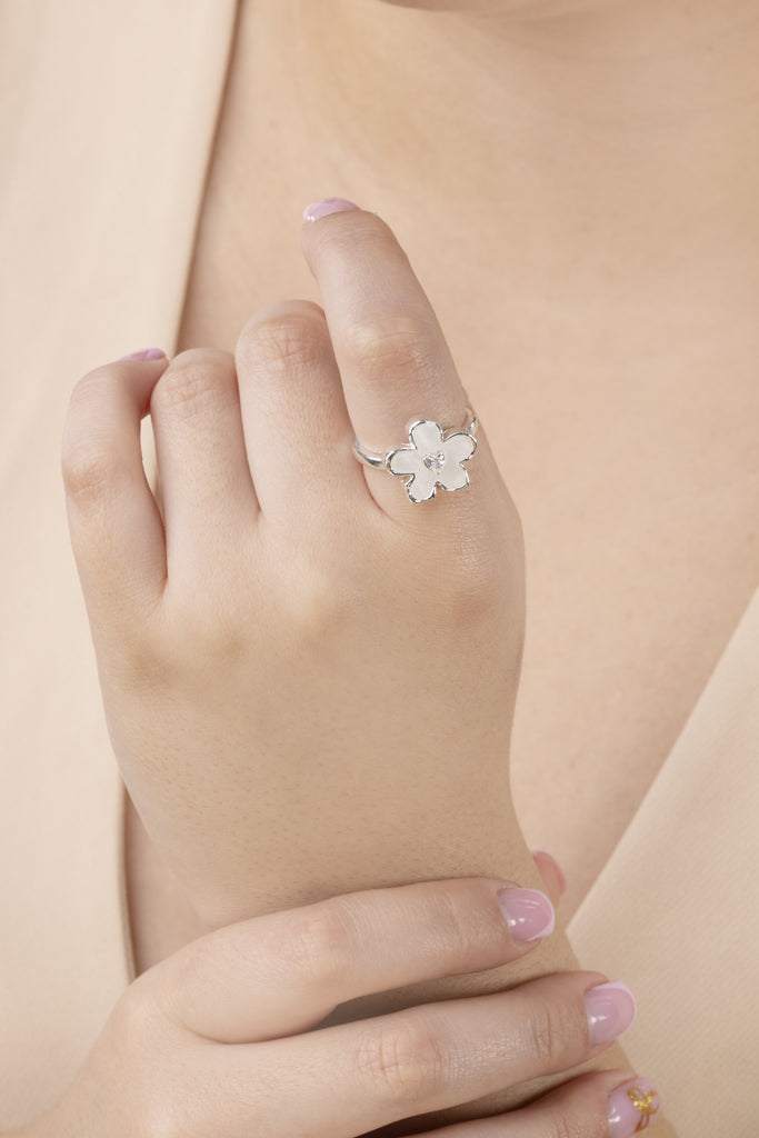 ANILLO FIORELLA BAÑO DE PLATA