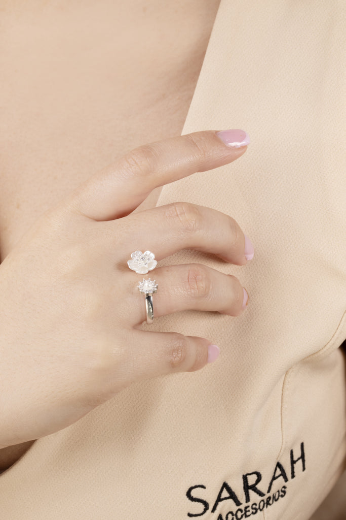 ANILLO LIRIO BAÑO DE PLATA