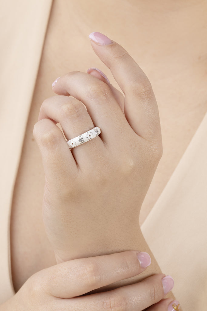 ANILLO MARGARITA BAÑO DE PLATA