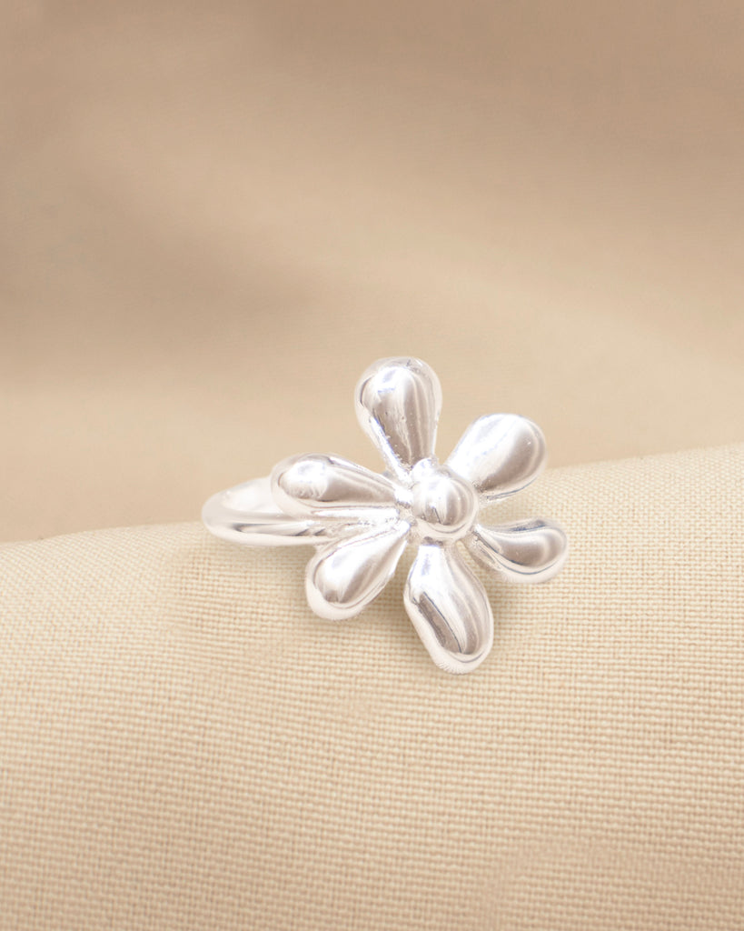 ANILLO FLOR ENCANTADA BAÑO DE PLATA