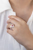 ANILLO CORAZON CON MOÑO BAÑO DE PLATA