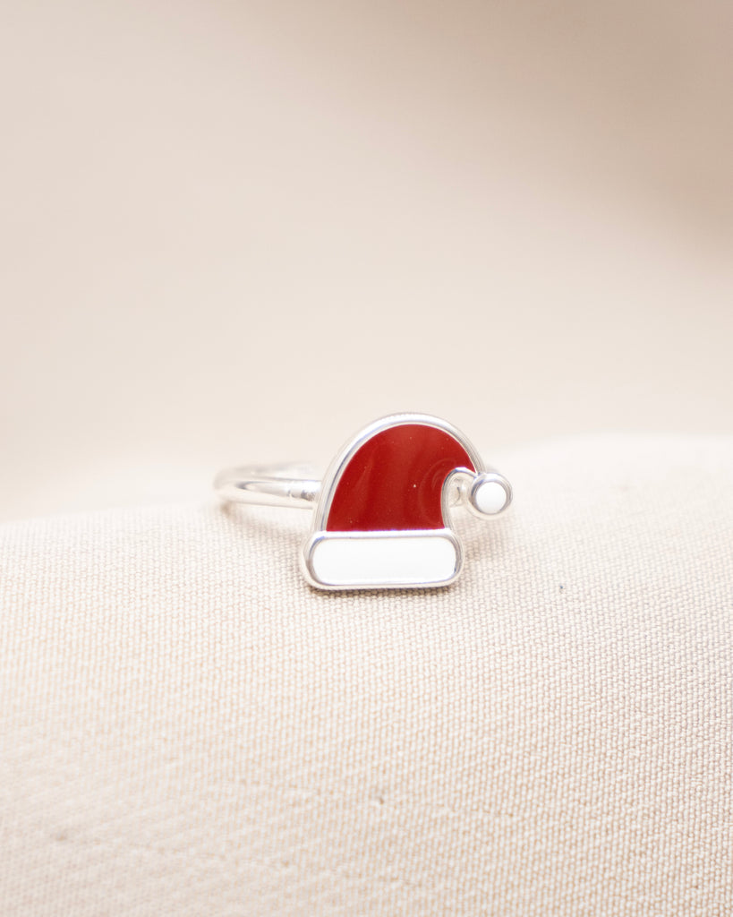ANILLO GORRO NAVIDAD BAÑO DE PLATA