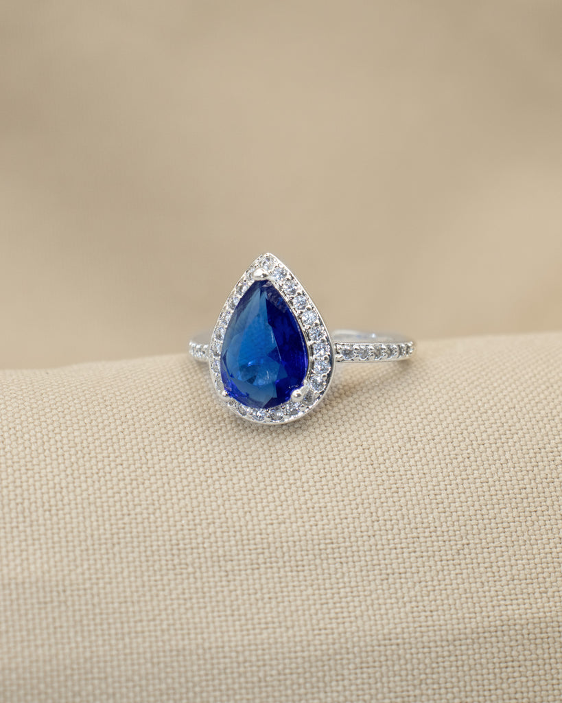 ANILLO ZAFIRO REAL BAÑO DE PLATA