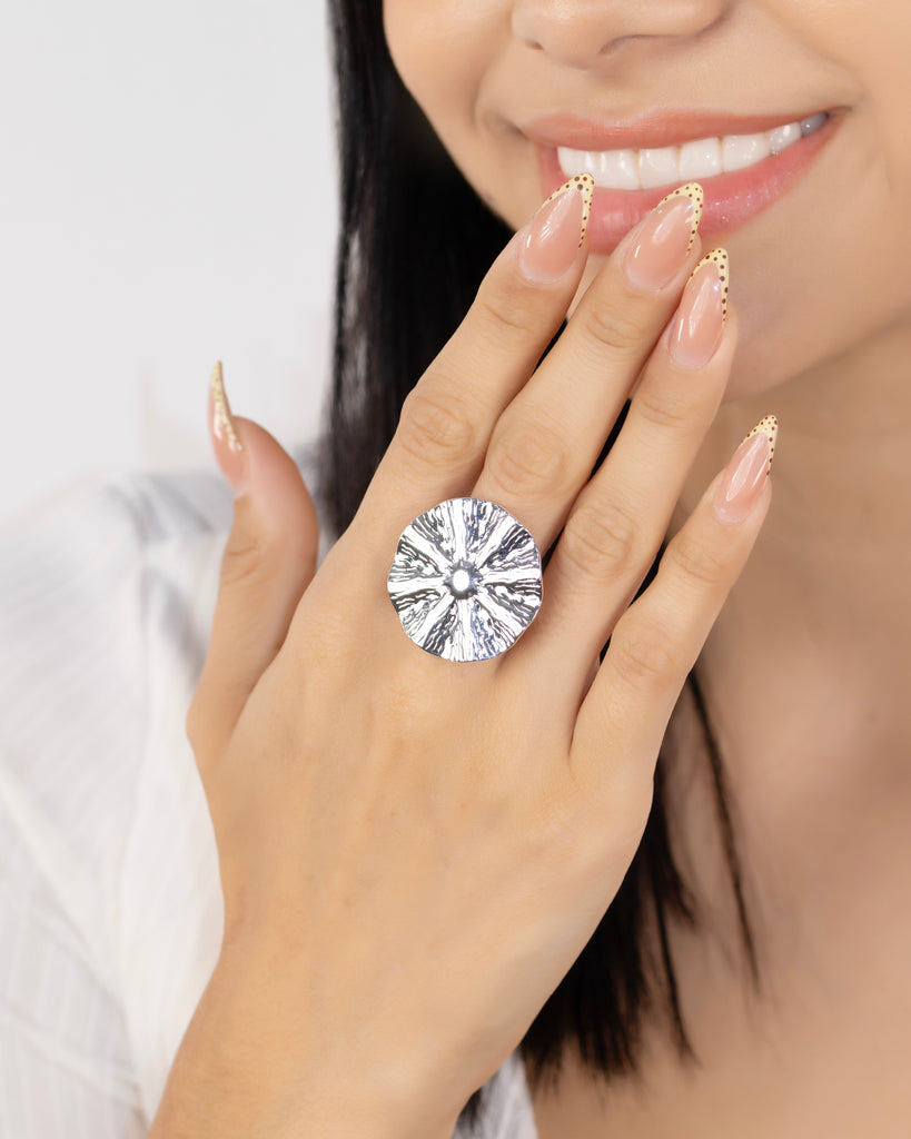 ANILLO SELLO SOLAR BAÑO DE PLATA