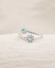 ANILLO HAILEY DOBLE AGUAMARINA BAÑO DE PLATA