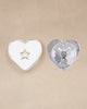 BROCHE CORAZON ESTRELLA BAÑO EN PLATA
