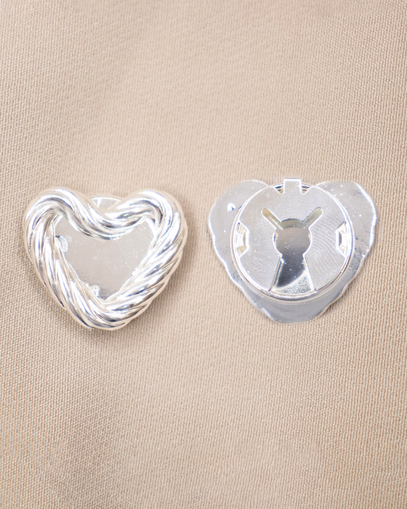BROCHE CORAZON TRELAZADO BAÑO EN PLATA