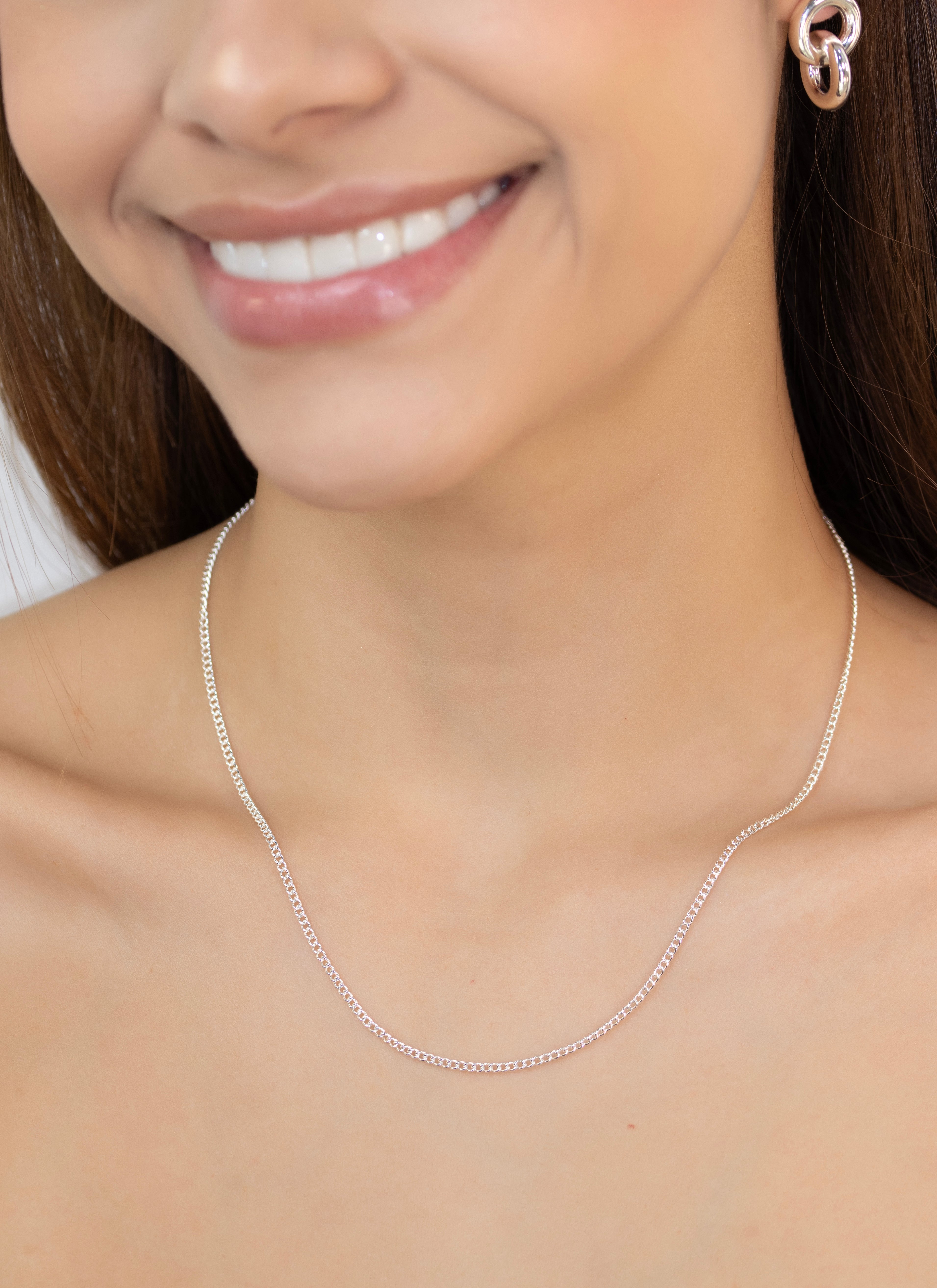 CADENA CUBANA MINI 3MM BAÑO DE PLATA